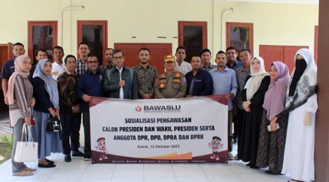 Panwaslih Kabupaten Aceh Jaya Rakor Pengawasan Pemilu 2024 dengan stakeholder