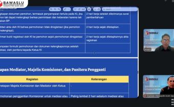 pelatihan pembinaan keterbukaan informasi publik melalui LMS Bawaslu, Senin 15 Juni 2026